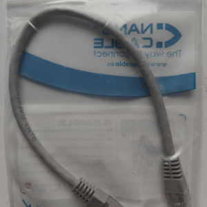 Harmaa Cat6-verkkokaapeli 0,3m - NANOCABLE