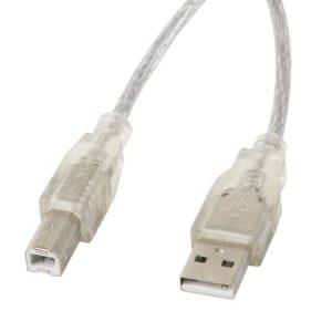 Lanberg CA-USBA-12CC-0018-TR USB-kaapeli USB 2.0 1,8 m USB B läpinäkyvä