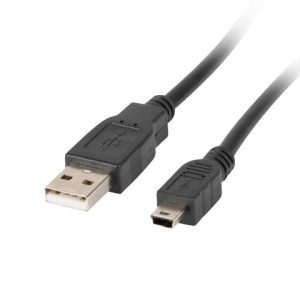 LANBERG USB CABLE 2.0 MINI AM-BM5P 1.8M, MUSTA CA-USBK-10CC-0018-BK