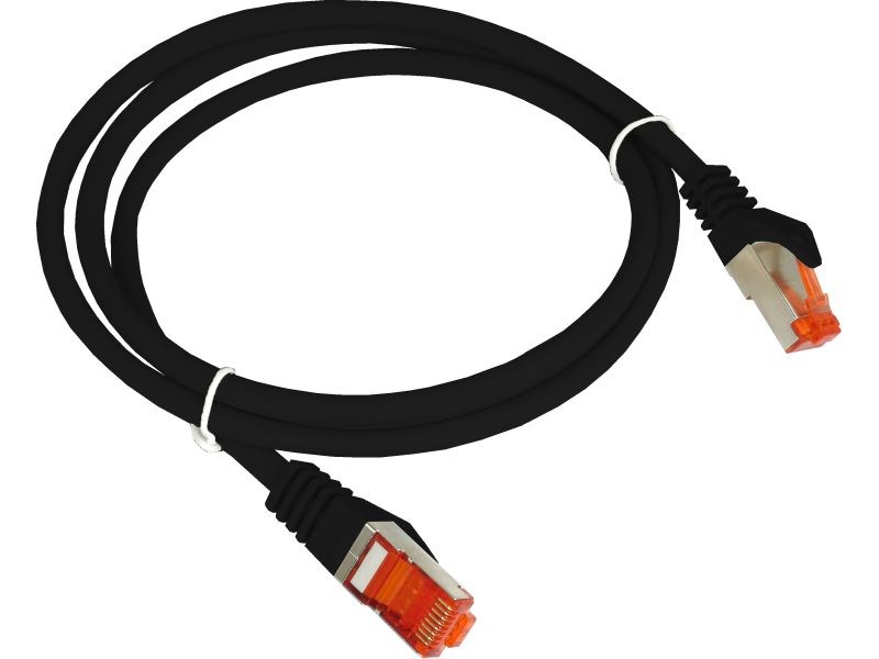Alantec KKS6CZA0.5 Patch-cord F/UTP cat.6 PVC 0.5m musta