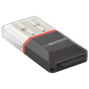 Esperanza EA134K kortinlukija musta, hopea, läpinäkyvä USB 2.0