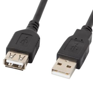 LANBERG USB-JATKOJOHDIN 2.0 AM-AF 1,8 m (MUSTA) CA-USBE-10CC-0018-BK