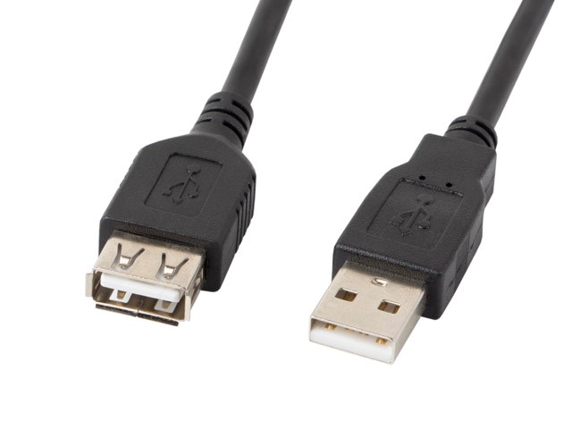 LANBERG USB-JATKOJOHDIN 2.0 AM-AF 1,8 m (MUSTA) CA-USBE-10CC-0018-BK
